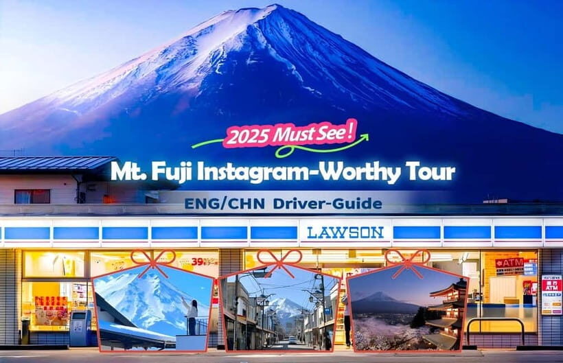 From Tokyo: Mt Fuji, Arakurayama and Kawaguchi Lake Day Trip - LAWSON Lake Kawaguchi: the famous sign, plus a real snack break