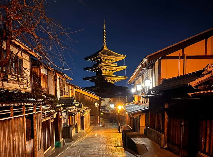 Kyoto: Gion Magical Night Walking Tour with Geisha Trivia - Hanamikoji first, then the illuminated shrine and matchmaking stop