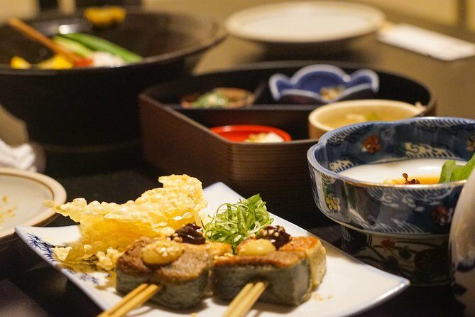 Kyoto Night Foodie Tour in Gion (9+ dishes + 6 Sake tastings) - Gion Stop: Traditional Kyoto Foods and Obanzai Style Plates