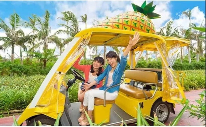 Naha: North Okinawa Sightseeing Tour & Churaumi Aquarium - Nago Pineapple Park: cart ride fun, and what to expect if you’re an adult