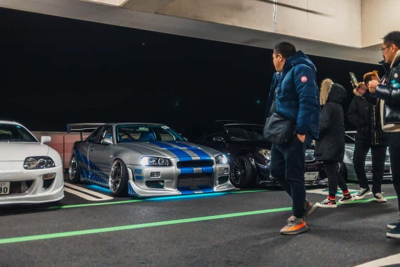 Secret Car Meet: R34 Skyline Car Club Membership - Meeting at City Circuit Tokyo Bay, then cruising with a club