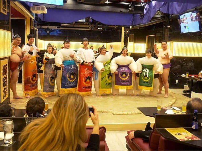 Tokyo:Luxury Sumo Show Experience & Japanese cuisine & Drink - Ring-Side Meals: A5 Wagyu Sukiyaki, Chanko Nabe, and Matcha Dessert