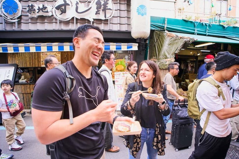 Tsukiji Fish Market: Street Food & Culture Walking Tour - Tsukiji Jogai Market street snacks: learning by eating for 45 minutes